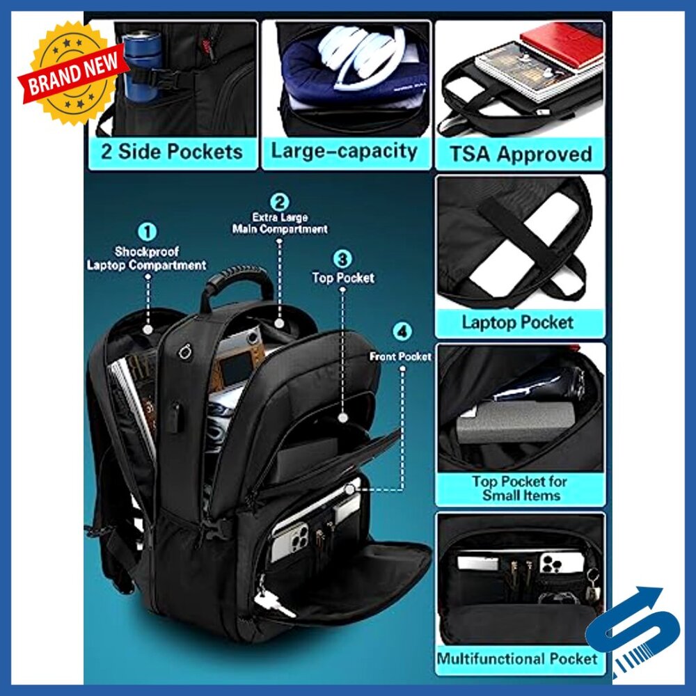 Extra Large Laptop Backpack Tsa Approved Anti The… - image 3